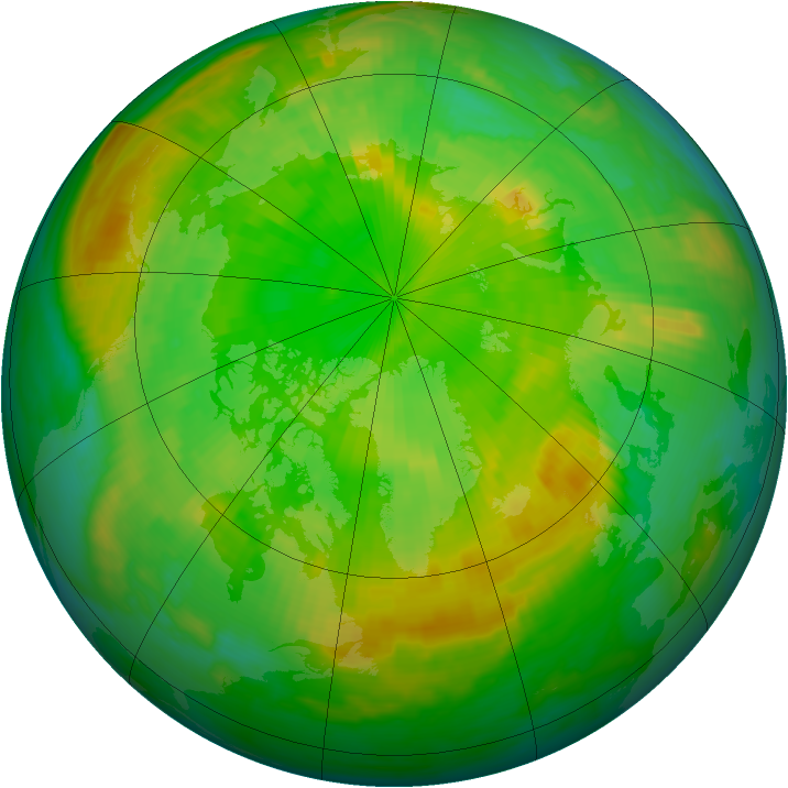 Arctic ozone map for 13 June 2000